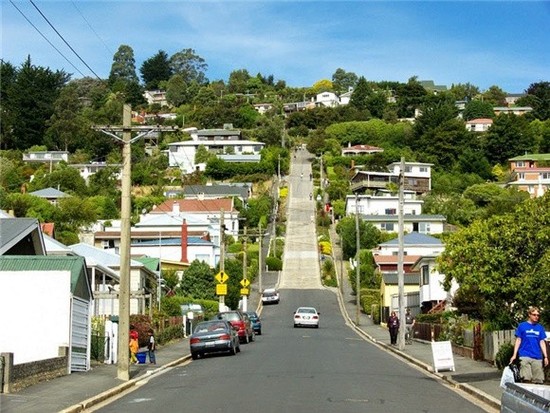 在新西兰，有世界上最陡的街道